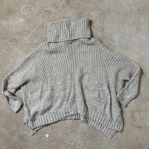 Wooden Ships Poncho Sweater Women's XS Brown Long Sleeve Mohair Wool Cowl Neck